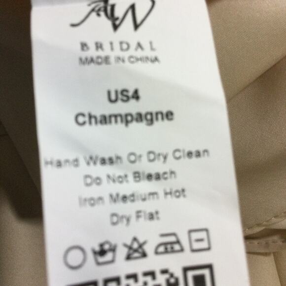 FORMAL PARTY AW SZ 4 S champagne cream long sleeve Phyllida maxi dress NEW B89 - Picture 8 of 8